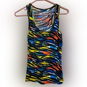Colorful Zebra Tank Size Large orange blue